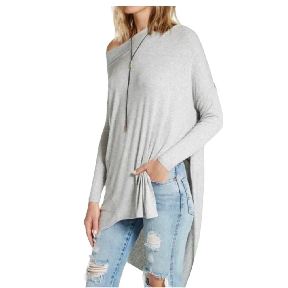 Free People Gray Off-Shoulder Tunic